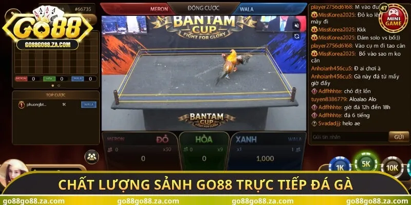 Chất lượng sảnh Go88 trực tiếp đá gà
