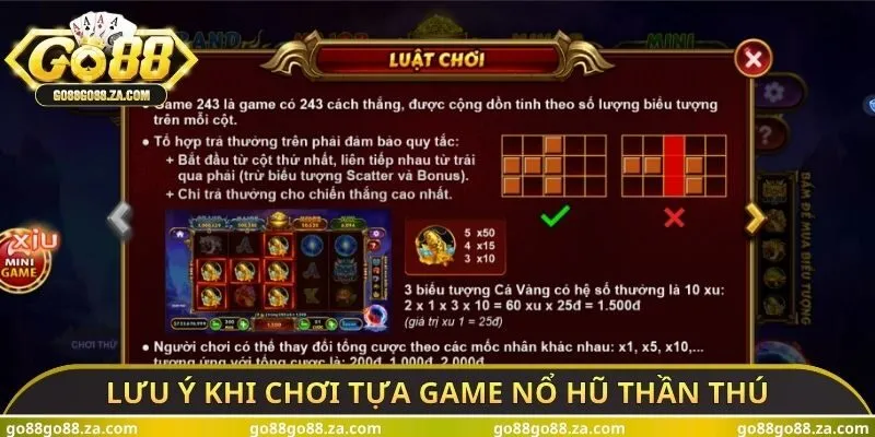 Lưu ý khi chơi tựa Game nổ hũ thần thú
